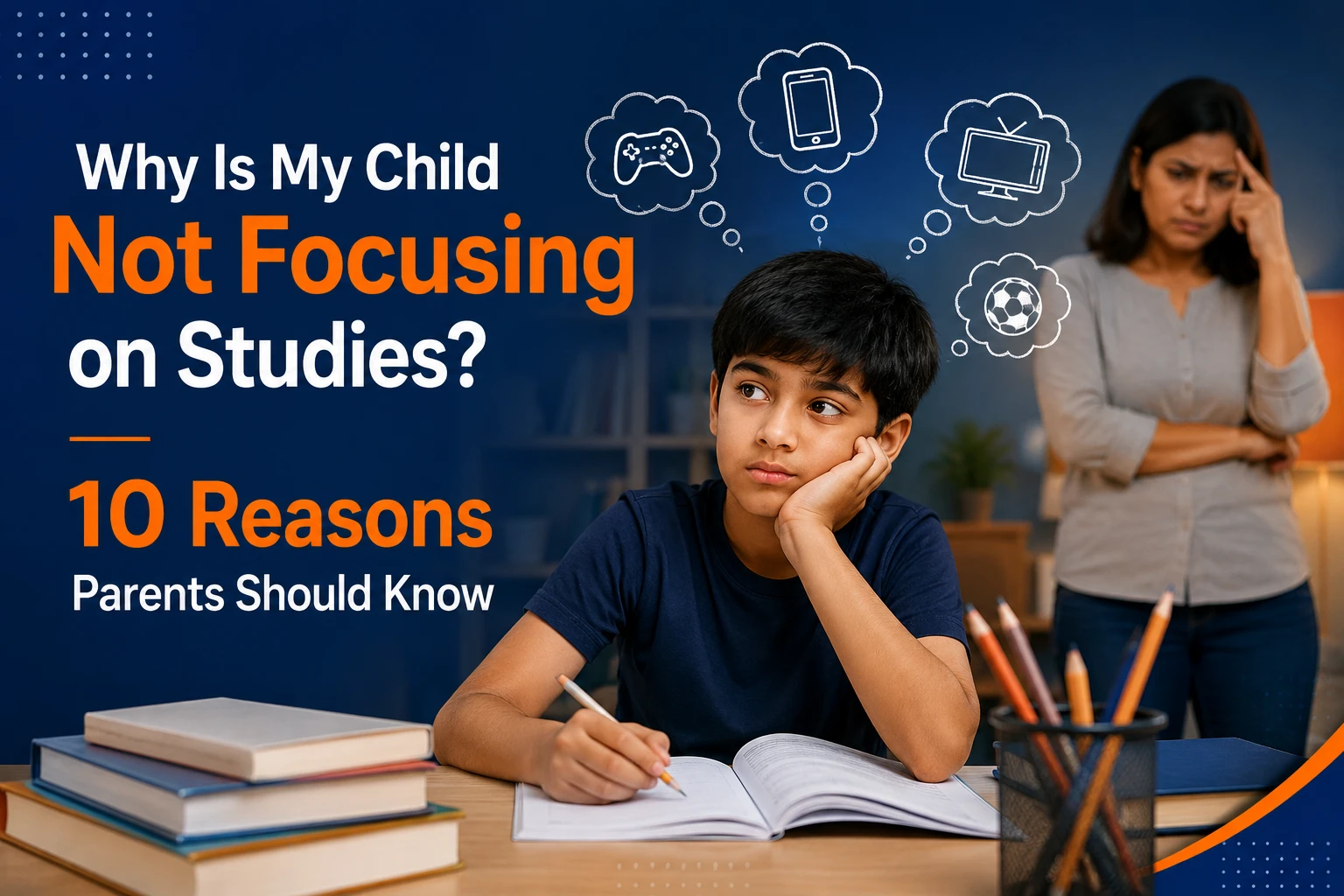 Child not focusing on studies with common distractions